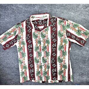 Pacific Legend Hawaiian Shirt Mens 3XL Surfboard Petroglyphs Tropical Resortwear